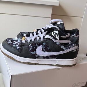 Brand New Custom Nike Dunk Low in Black, Lavender and Leopard Print